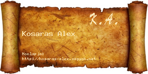 Kosaras Alex névjegykártya